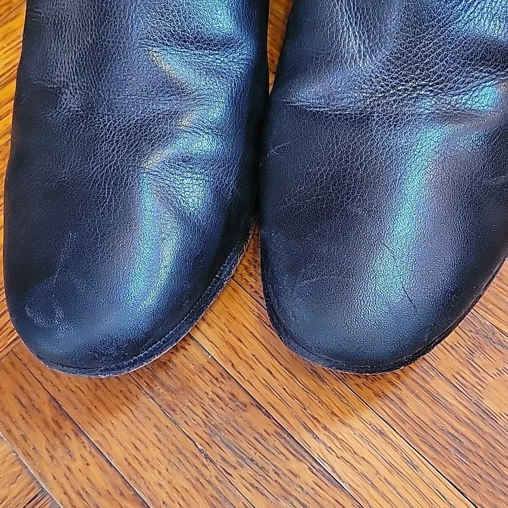 DVF Diane von Furstenberg Black Leather Knee High Riding Boots Size 9